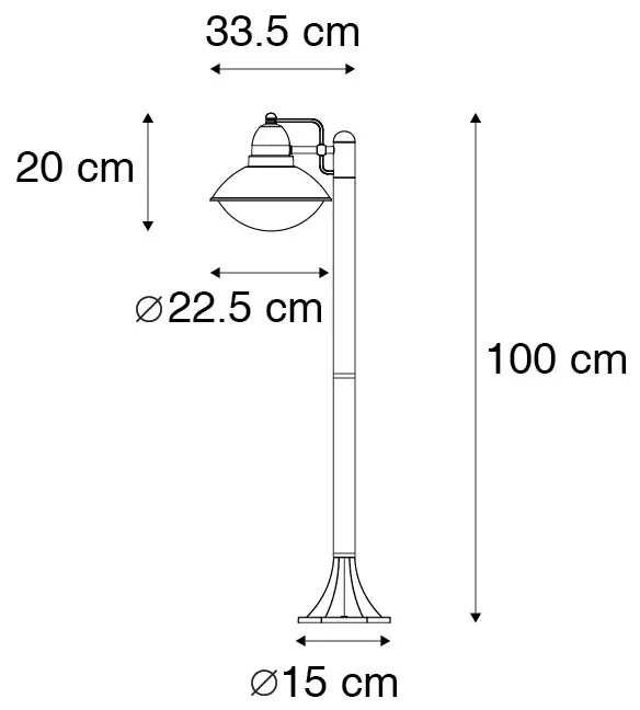 Poste externo moderno preto 100 cm IP44 - Marcel Moderno