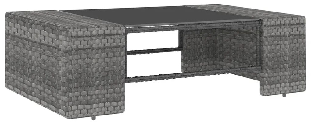 8 pcs conjunto lounge de jardim c/ almofadões vime PE cinzento
