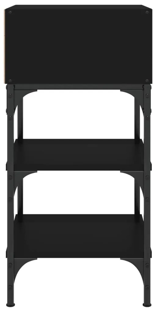 Mesas de cabeceira 2pcs 35x34,5x70cm derivados de madeira preto