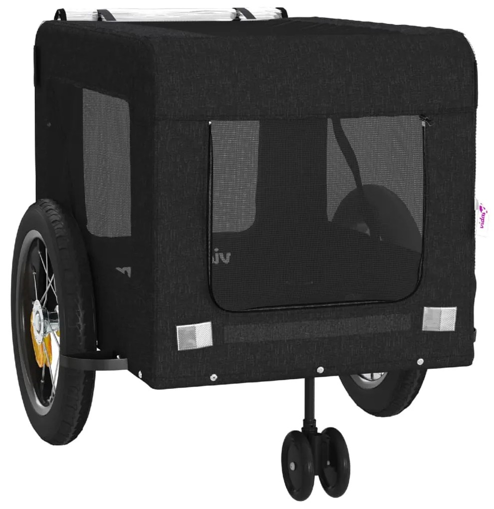 Reboque bicicleta p/ animais tecido oxford/ferro preto