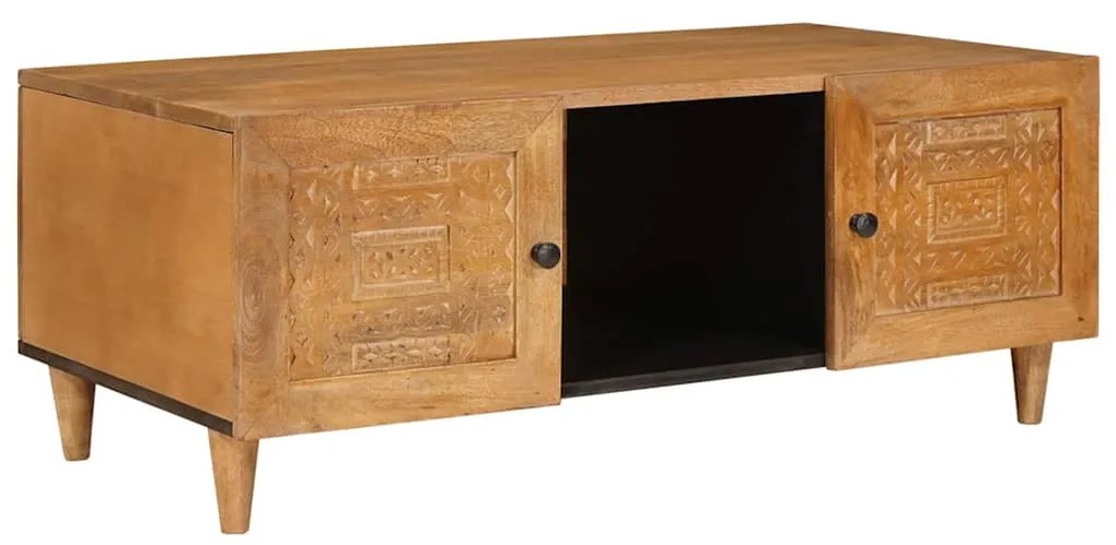 vidaXL Mesa de centro com prateleira Castanho-claro 100 x 54 x 40 cm