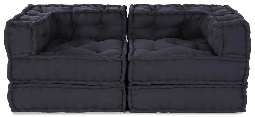 vidaXL Sofá Modular 2 pcs Antracite 140 x 70 x 56 cm tecido