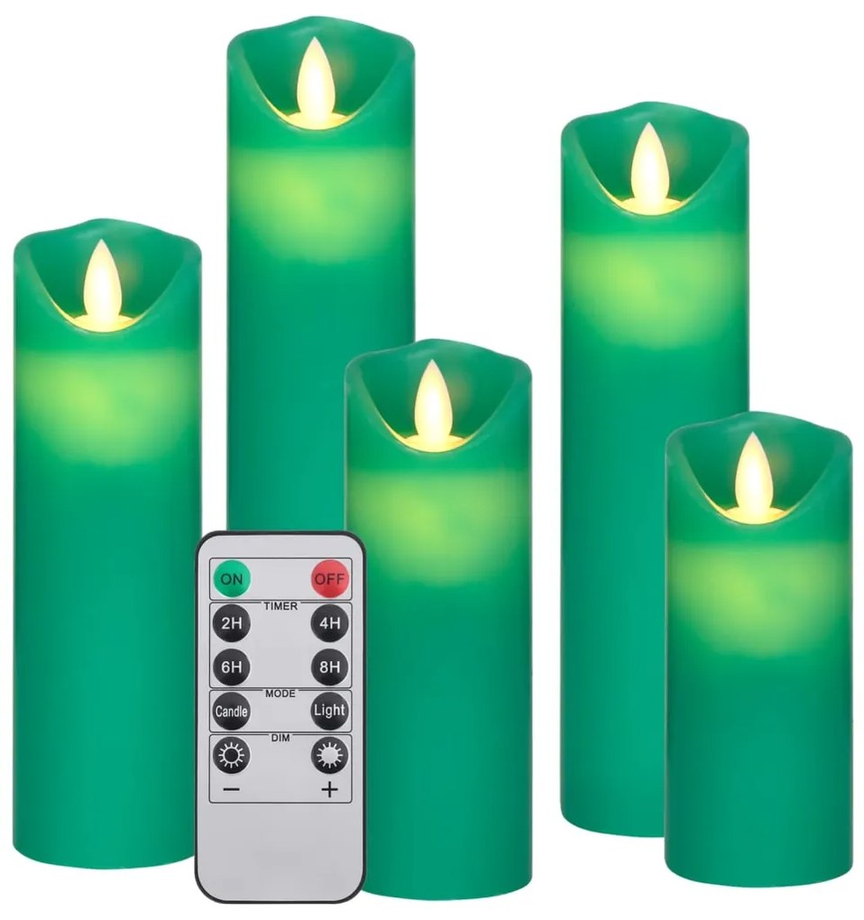 5 pcs conjunto de velas LED c/ controlo remoto branco quente