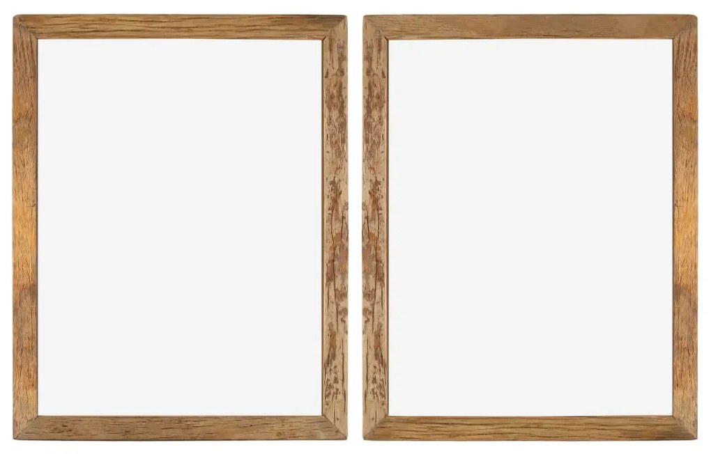 282899 vidaXL Molduras 2 pcs 90x70 cm madeira recuperada maciça e vidro