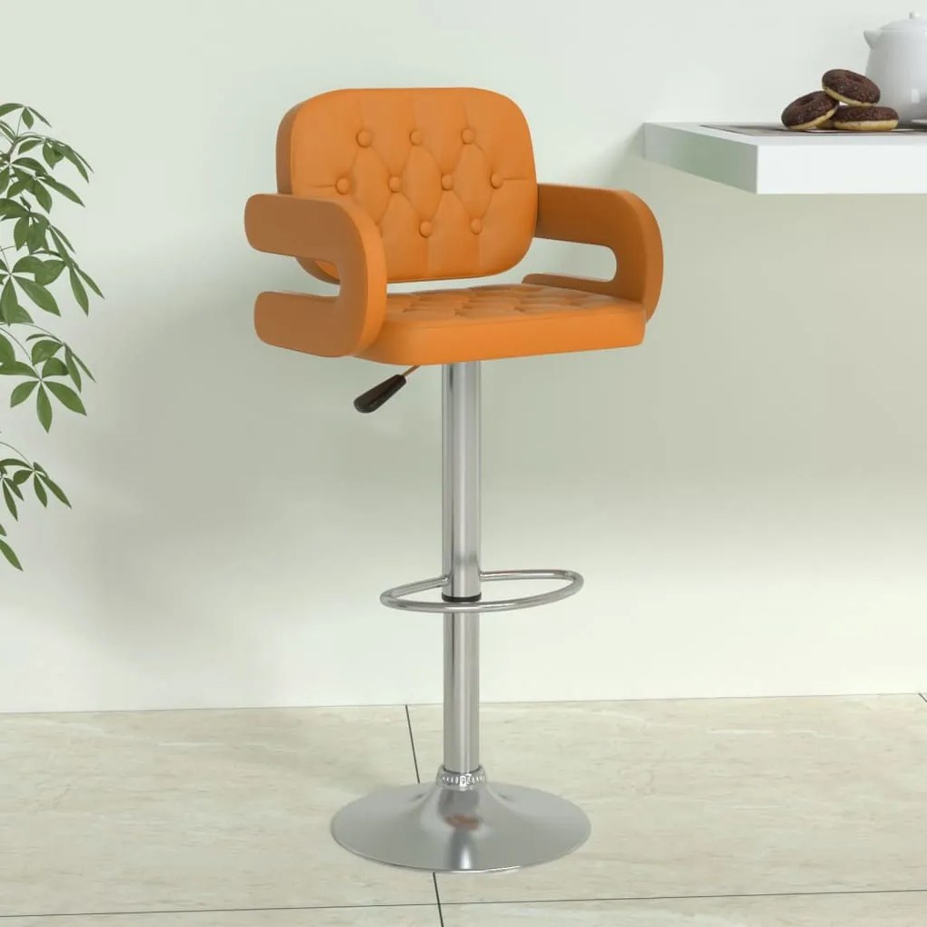 vidaXL Banco de bar couro artificial laranja