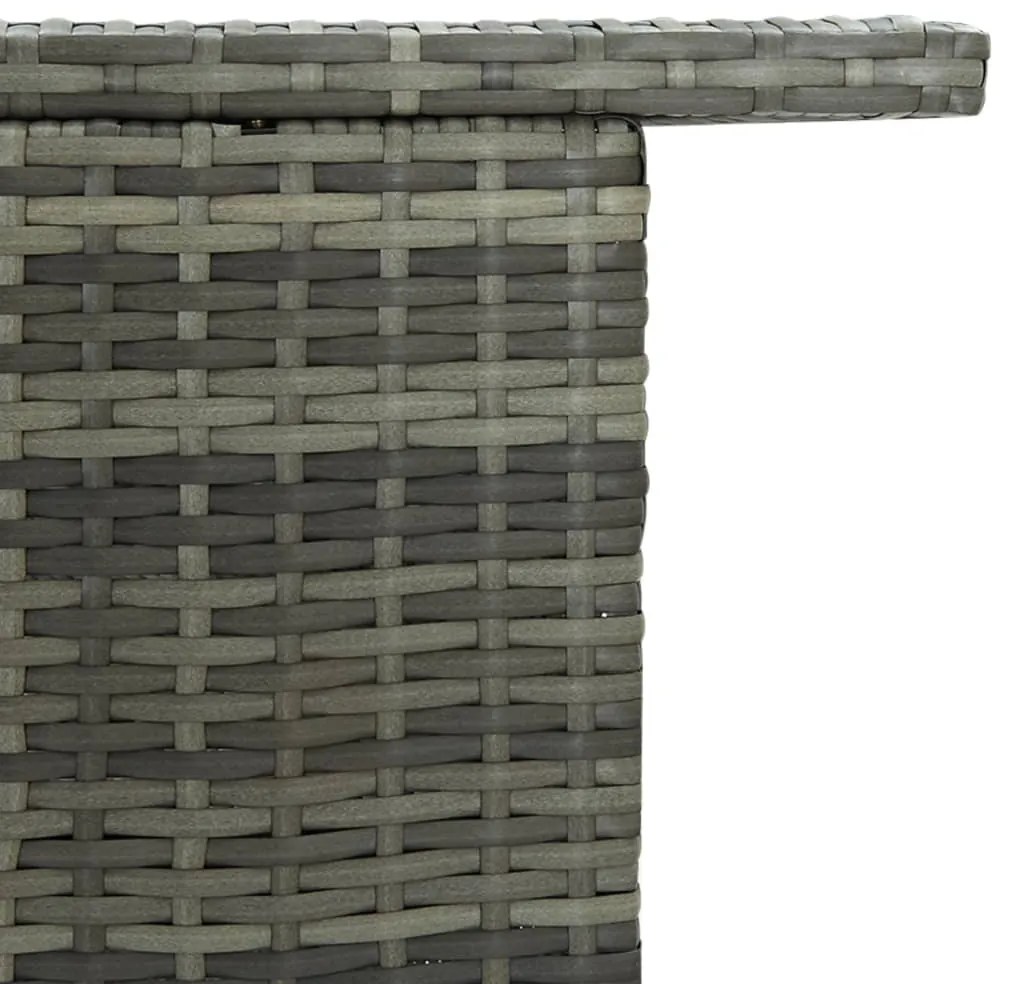 Mesa de bar para jardim 120x55x110 cm vime PE cinzento