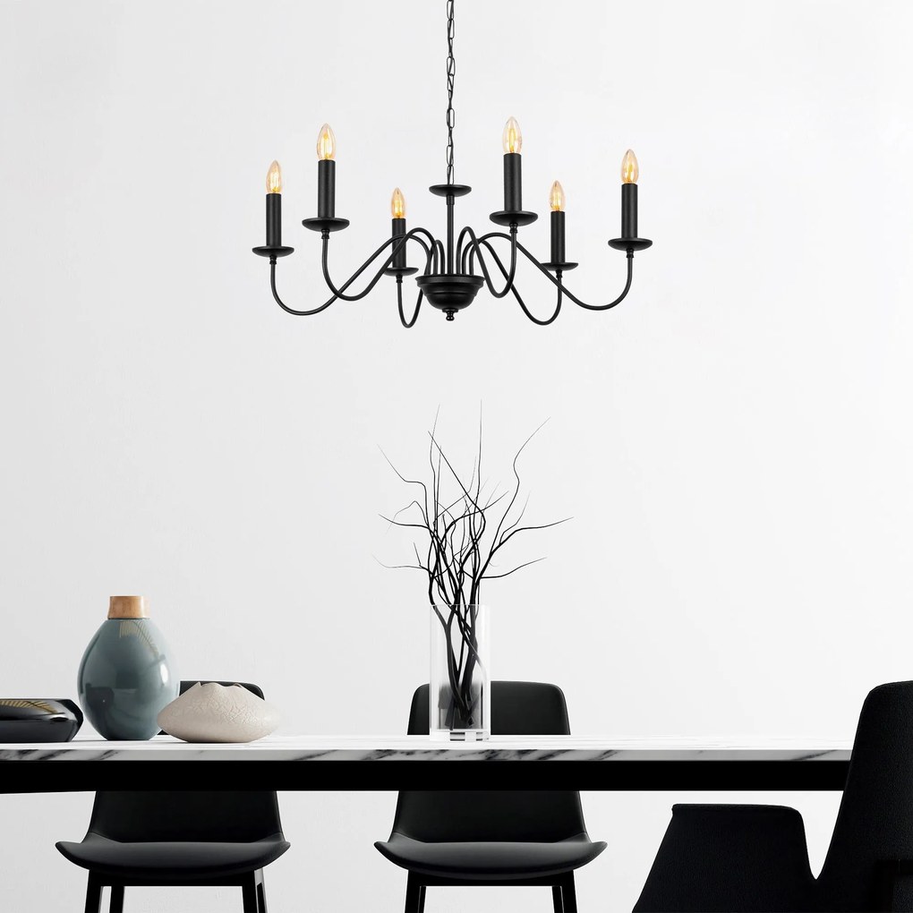 Candeeiro Chandelier Firat – Preto Antigo – 76 x 76 x 41 cm
