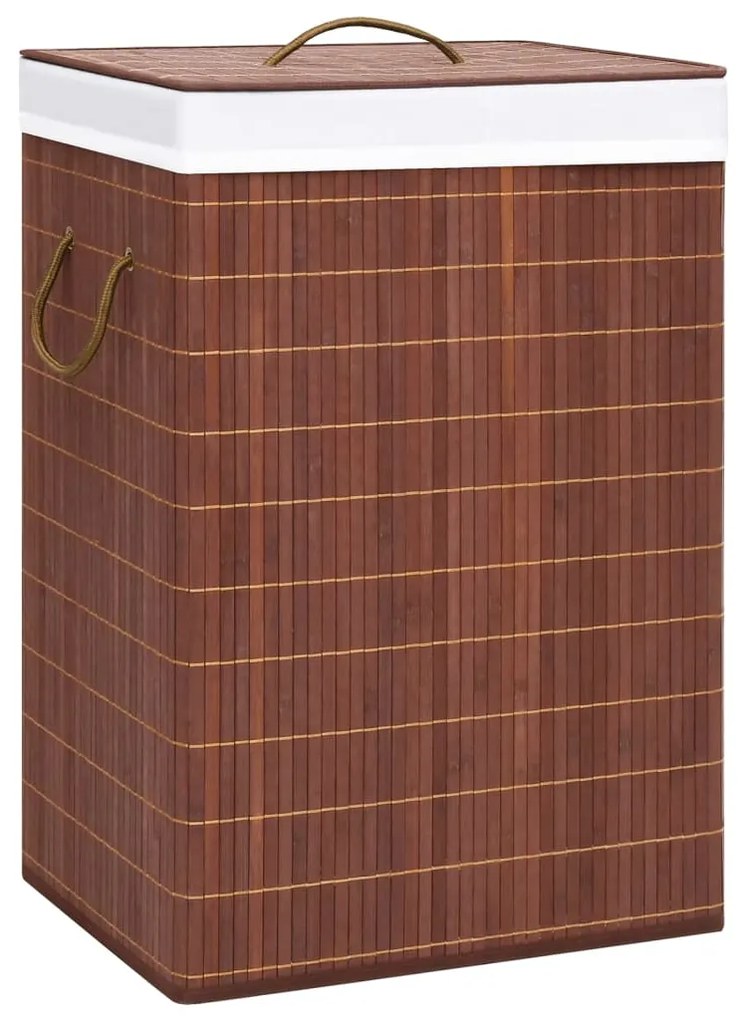 Cesto para roupa suja 72 L bambu castanho