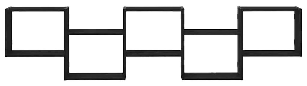 Estante parede cúbica 5 compartimentos derivados madeira preto