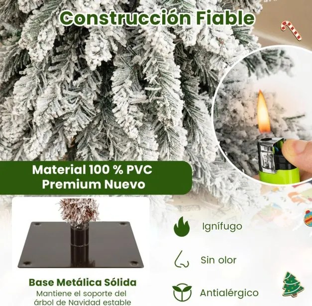 Conjunto de 3 árvores de Natal artificial de 90 cm, 120 cm e 150 cm Árvores de Natal iluminadas com 115+207+275 pontas de ramos com neve verdes