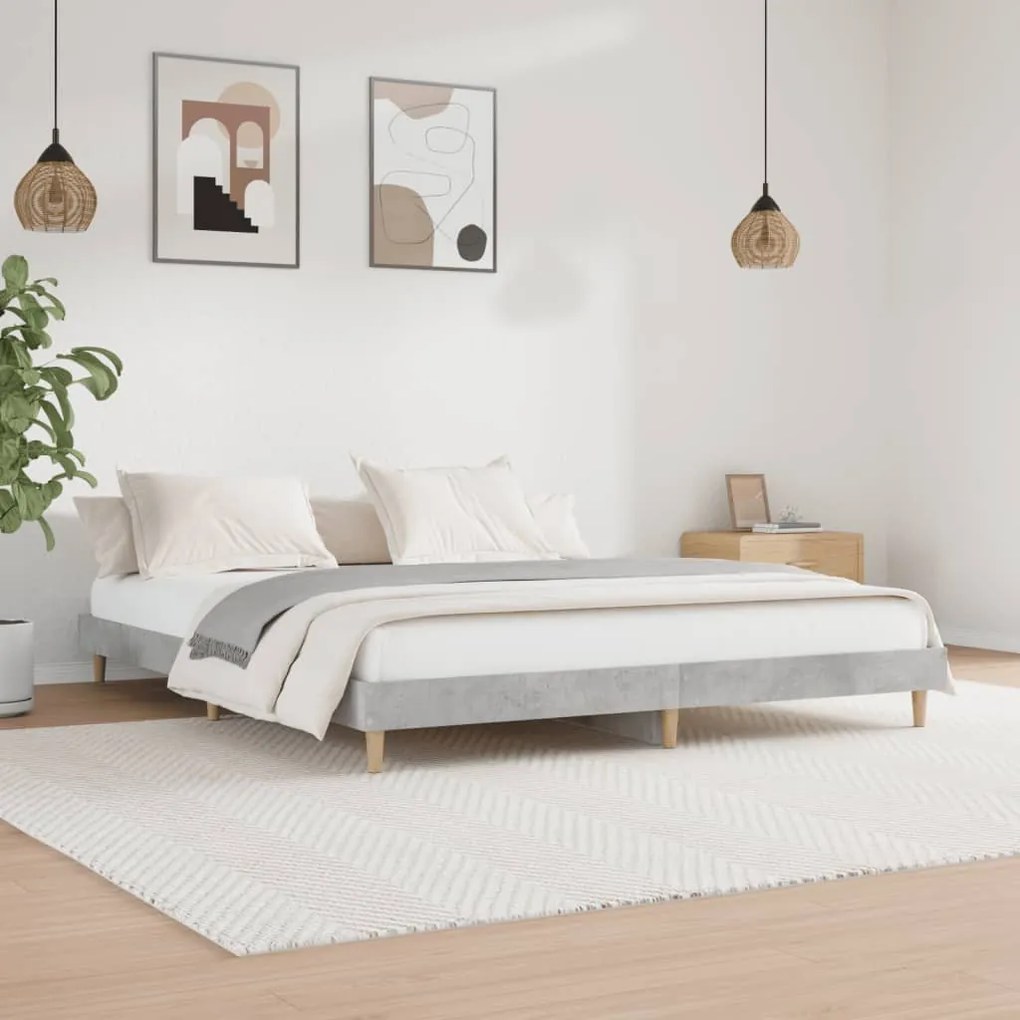 832025 vidaXL Estrutura de cama 160x200 cm derivados de madeira cinza cimento