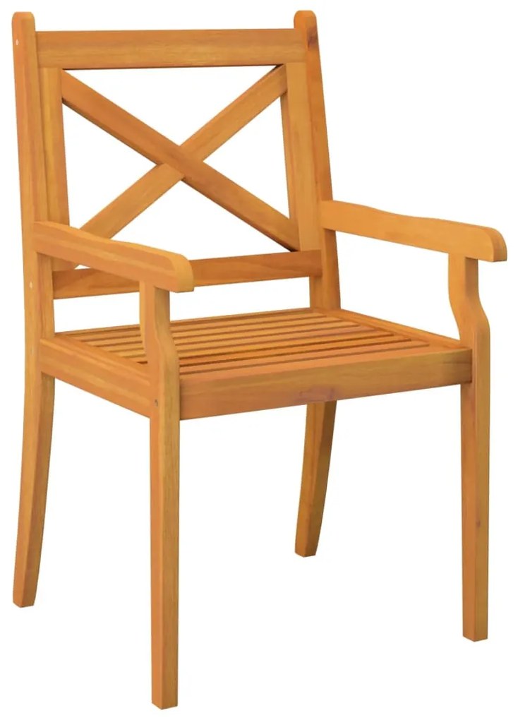 Cadeiras jantar p/ jardim 6 pcs madeira de acácia maciça