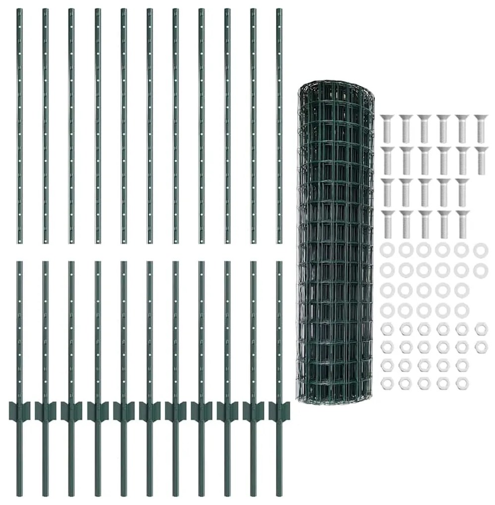 Conjunto de Cerca de Jardim Conjunto de 2 Verde Polietileno