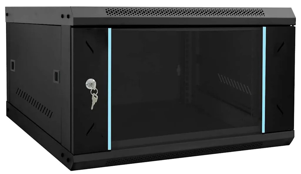 vidaXL Armário de Rede com armazenamento Preto 53 x 60 x 30 cm Aço