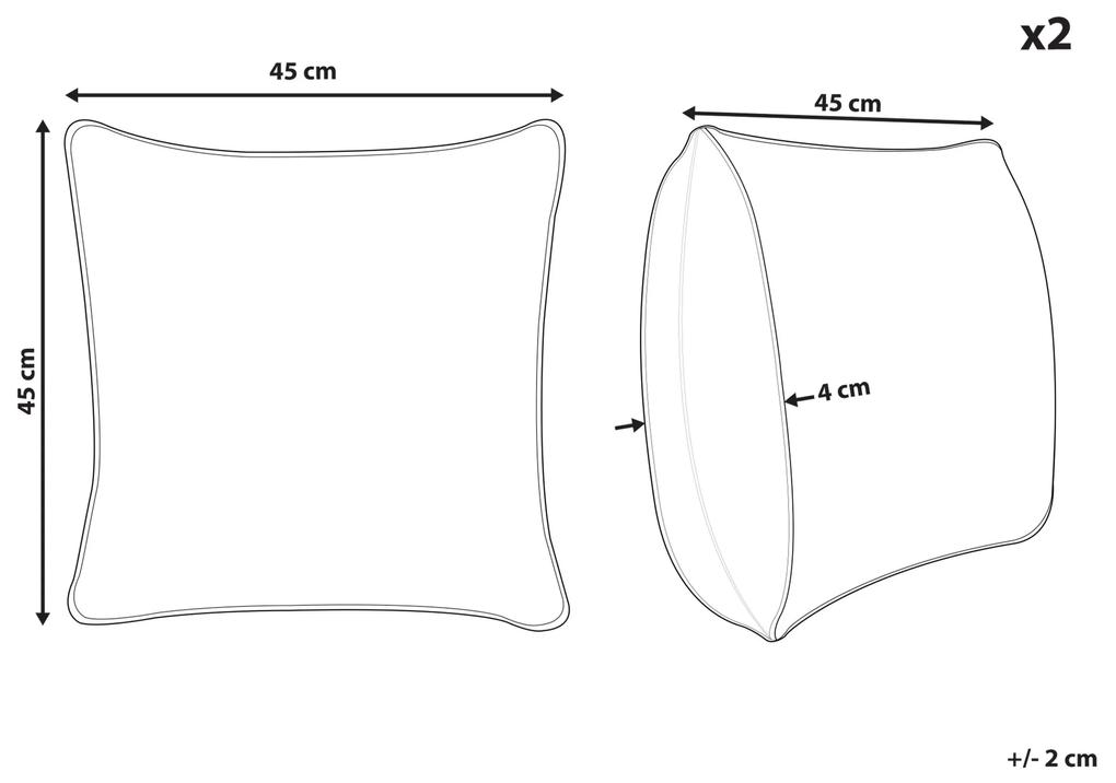 Conjunto de 2 almofadas decorativas em tecido bouclé branco 45 x 45 cm LEUZEA Beliani