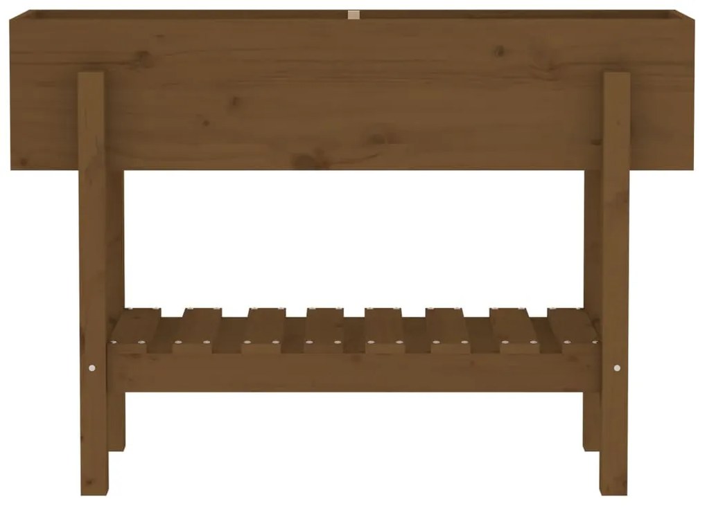 Canteiro elevado jardim 101x30x69 cm pinho maciço castanho-mel