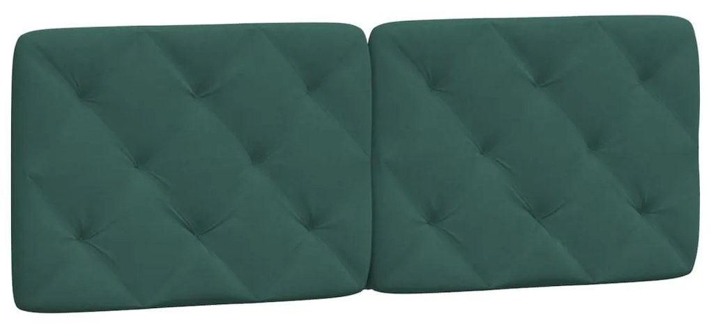 Estrutura de cama c/ cabeceira 140x190 cm veludo verde-escuro