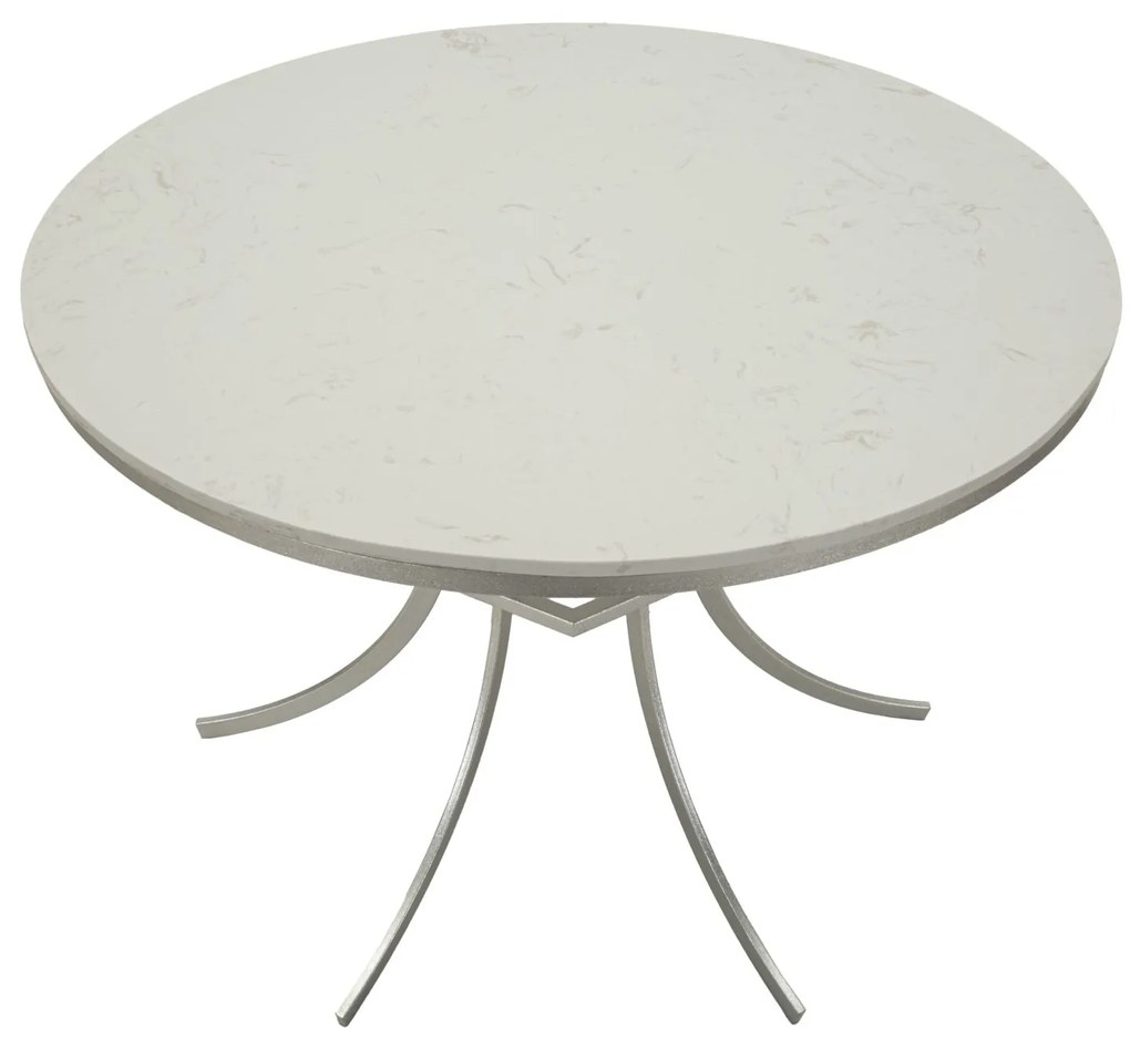MESA DE JANTAR ISTANBUL Ø 100X76,5 CM PRATA E BRANCO