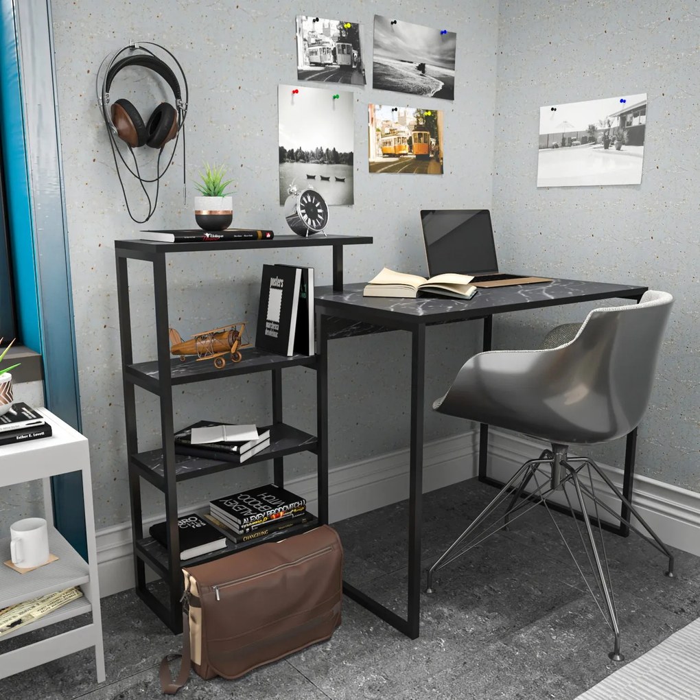 Secretária Rino – Preto – 133x60x76,8 cm