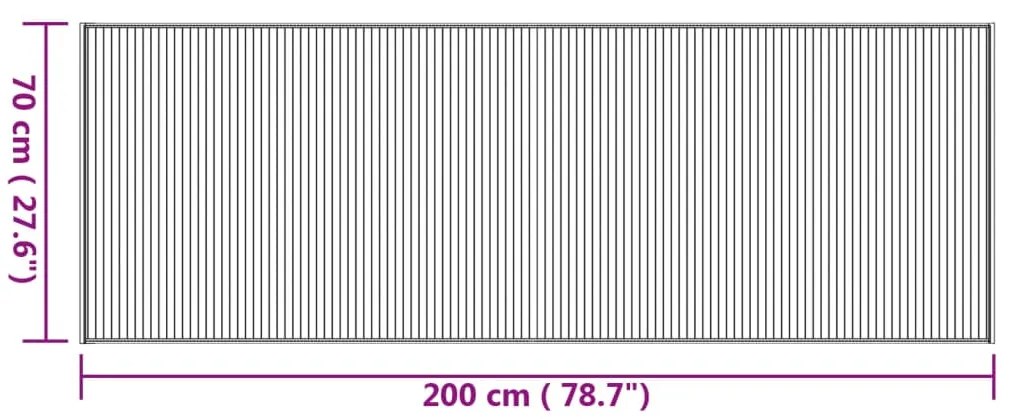 Tapete retangular 70x200 cm bambu cor natural
