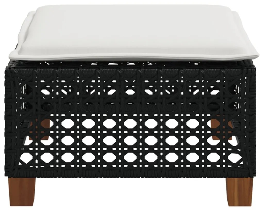 Banco de jardim com almofadão 63,5x56x32 cm vime PE preto