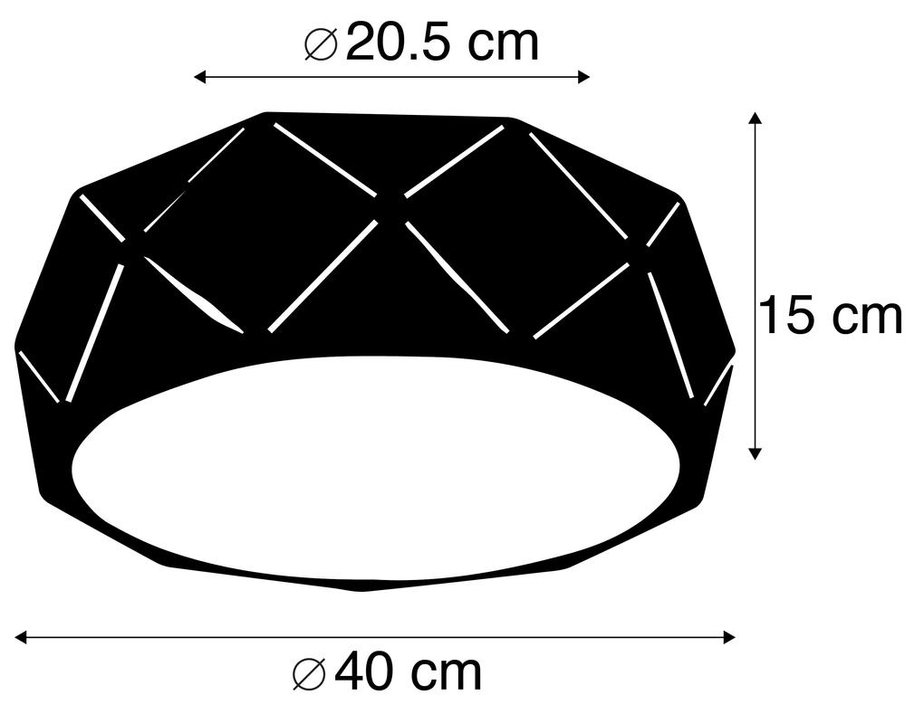 Candeeiro de teto design preto 40 cm - Kris Design