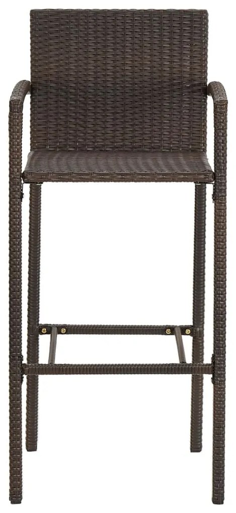 3 pcs conjunto de bar p/ jardim acácia maciça/vime PE castanho