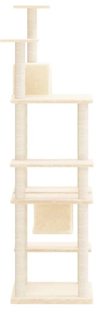 Árvore p/ gatos c/ postes arranhadores sisal 176 cm cor creme