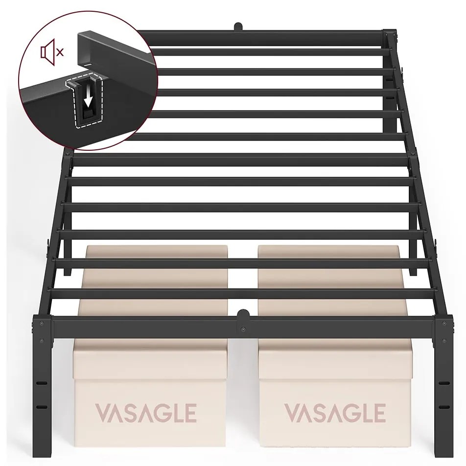 Estrutura de cama individual em metal 90 x 200 cm moderna preto