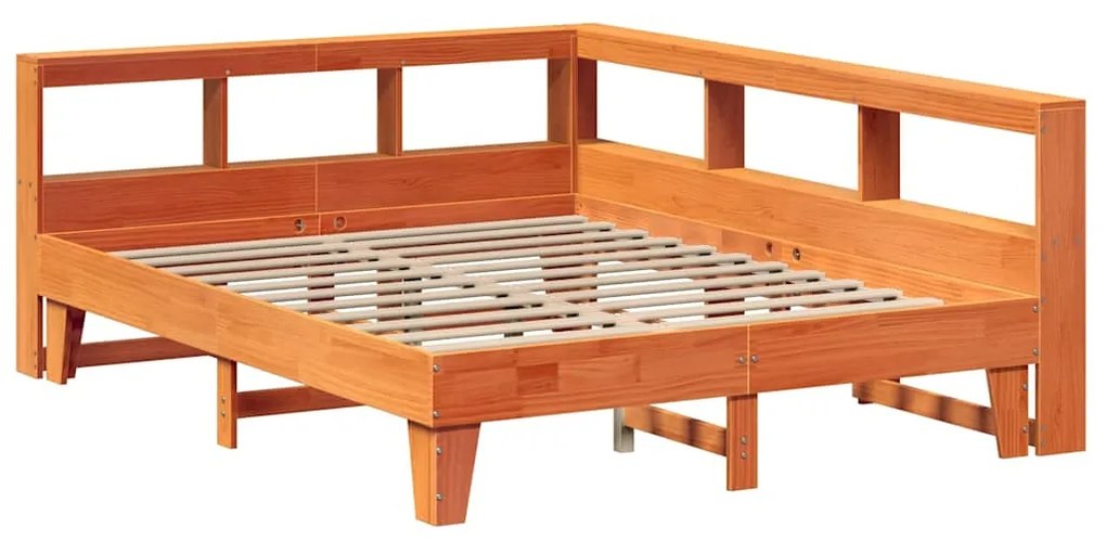 Cama com estante sem colchão 150x200 cm pinho maciço