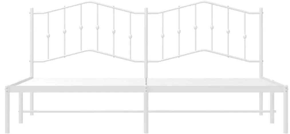 Estrutura de cama com cabeceira 193x203 cm metal branco