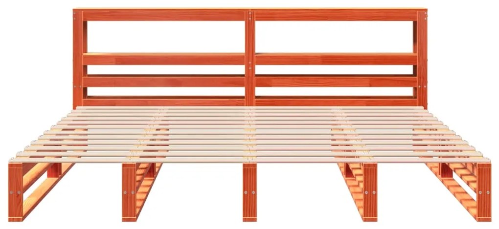 Cama sem colchão 180x200 cm pinho maciço castanho-mel