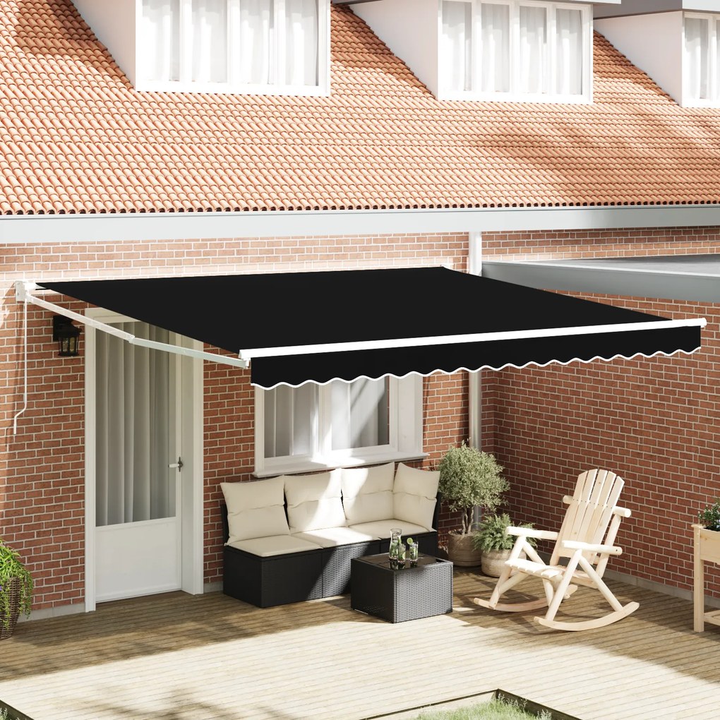 Toldo Retrátil Manual vidaXL Preto 400x300 cm