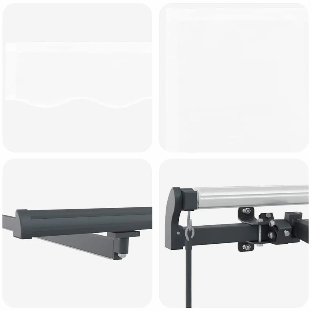 Toldo Retrátil Manual com LED Branco 350x250 cm