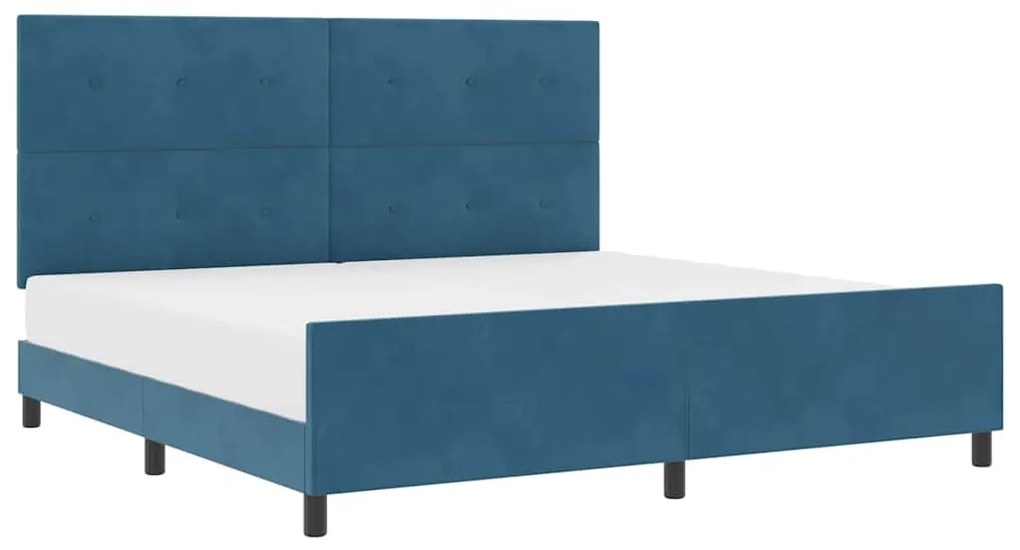 Cama vidaXL Azul Escuro 200x200 cm Veludo