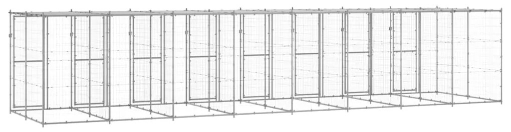 Canil de exterior com telhado 19,36 m² aço galvanizado