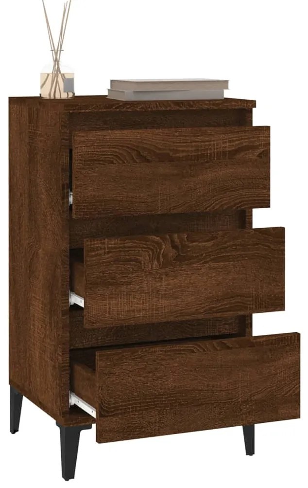Mesa cabeceira 40x35x70 cm derivados madeira carvalho castanho