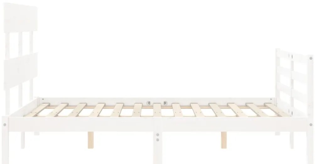 Estrutura de cama com cabeceira 120x200cm madeira maciça branco