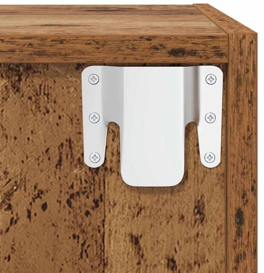Gabinete de TV de Parede 4 pcs Madeira antiga 37 x 37 x 72 cm