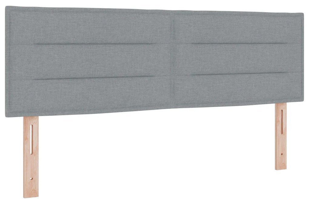 Cama Box Spring com Colchão Cinza Claro 160x200 cm Tecido