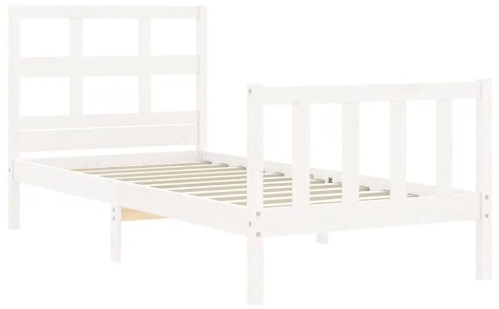 Estrutura de cama com cabeceira 90x200 cm madeira maciça