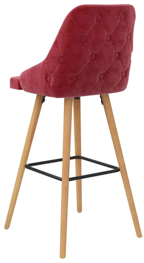 Bancos de bar 2 pcs veludo vermelho tinto