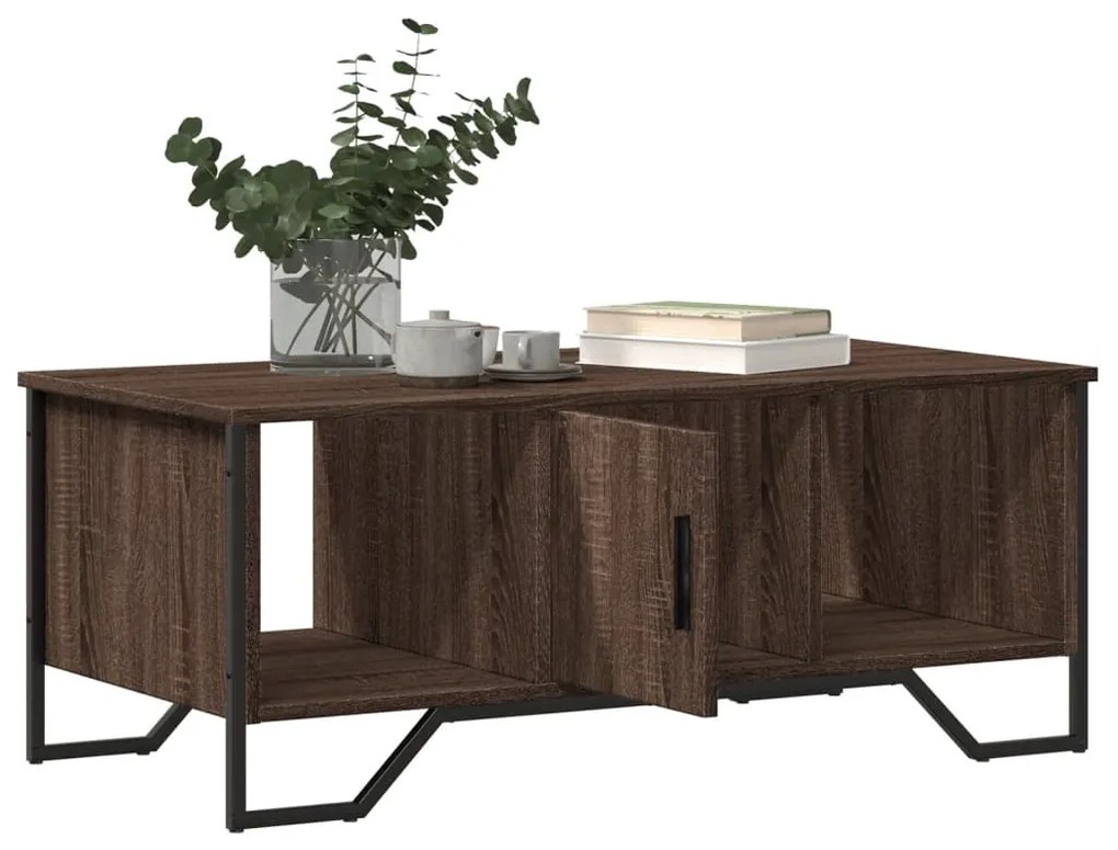 Mesa de centro 100x51x40 cm derivados madeira carvalho castanho