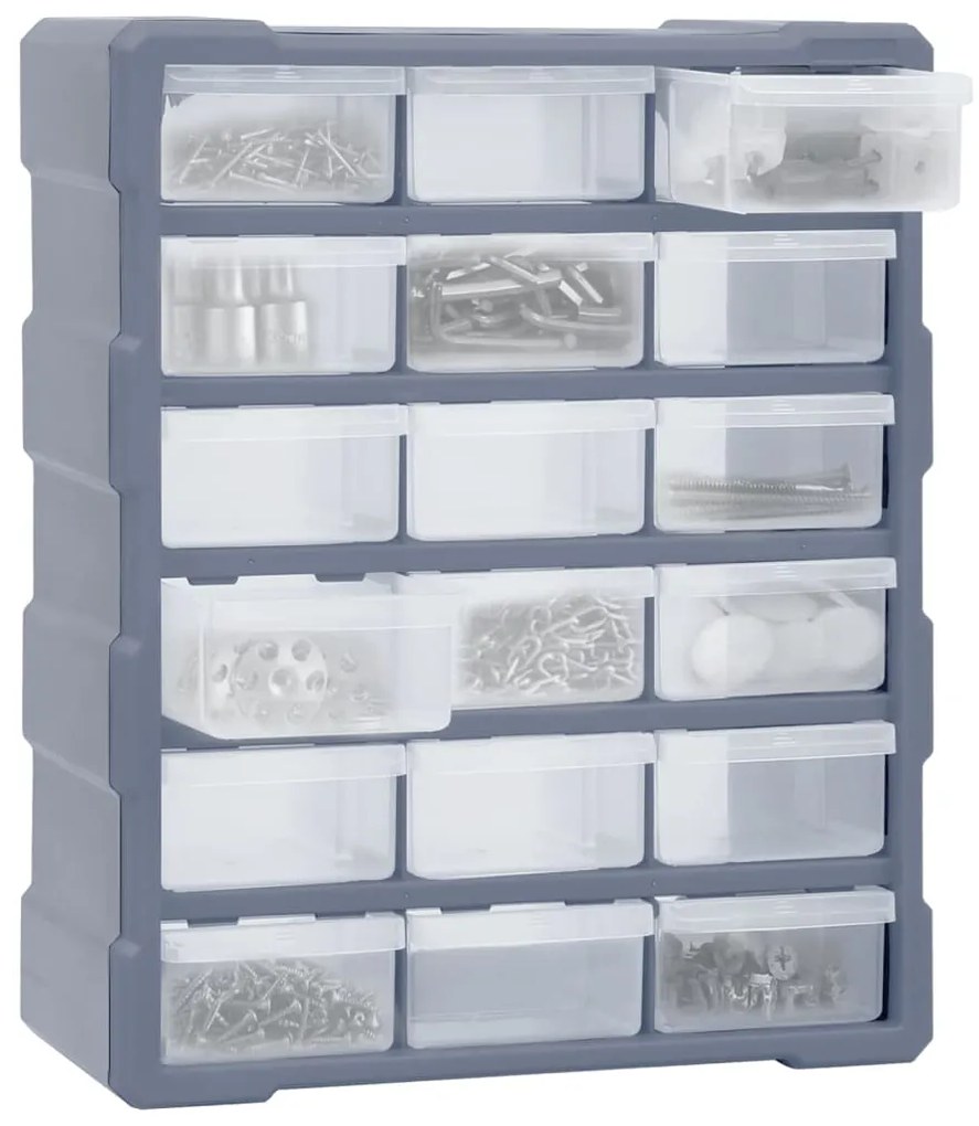 Caixa organizadora com 18 gavetas médias 38x16x47 cm