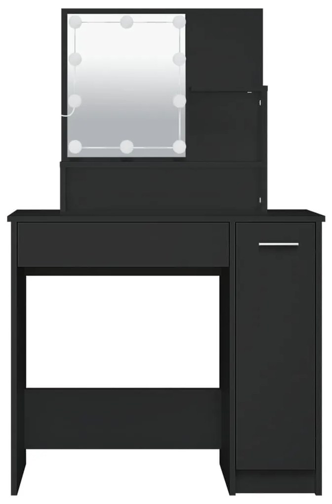 Toucador com luzes LED 86,5x35x136 cm preto