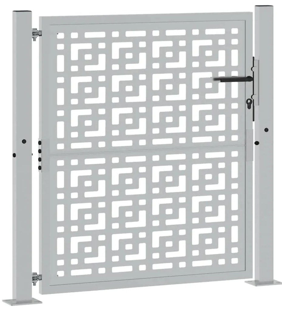 Portão de jardim 105x105 cm design cruzado de aço resistente