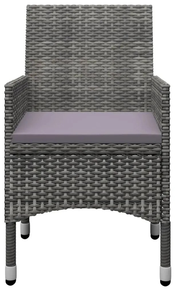 3 pcs conjunto de jantar para jardim cinzento