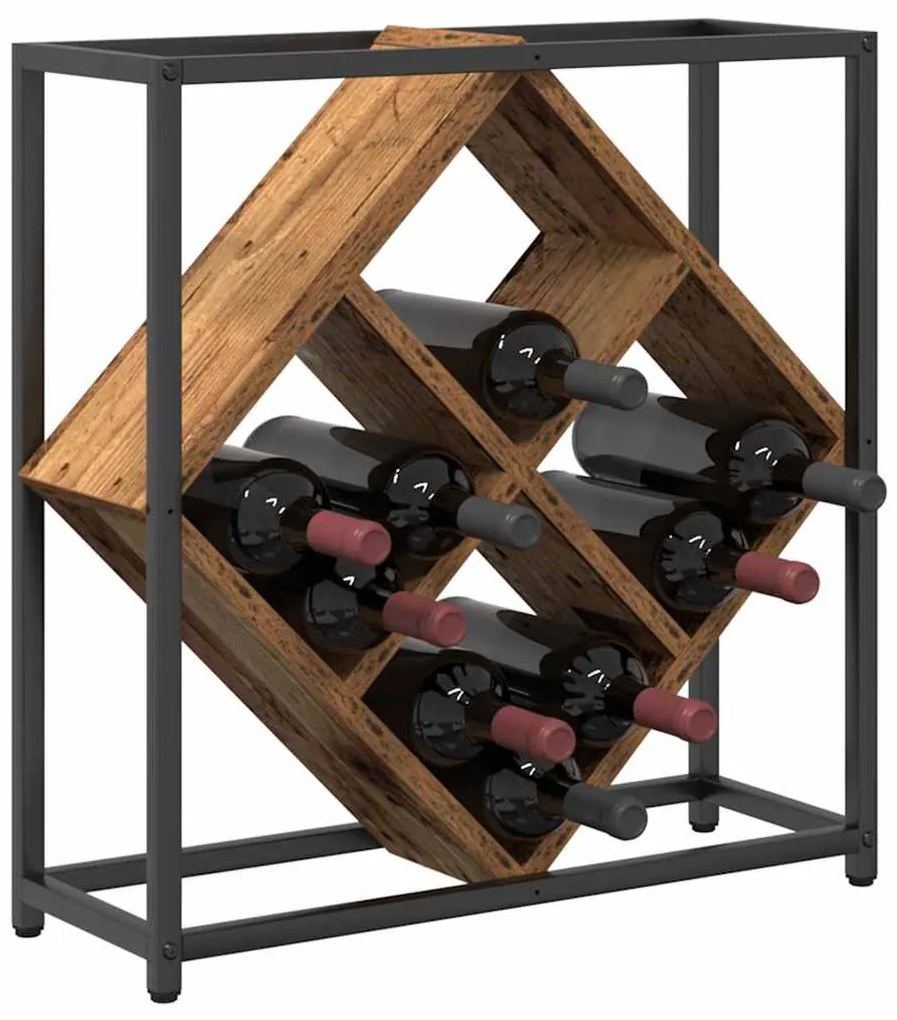 Rack de Vinho Madeira Velha 51x18x52,5 cm Madeira Engenharia