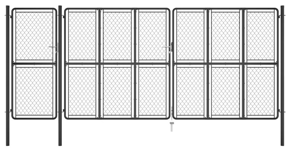 vidaXL Portão de jardim 175x495 cm aço antracite