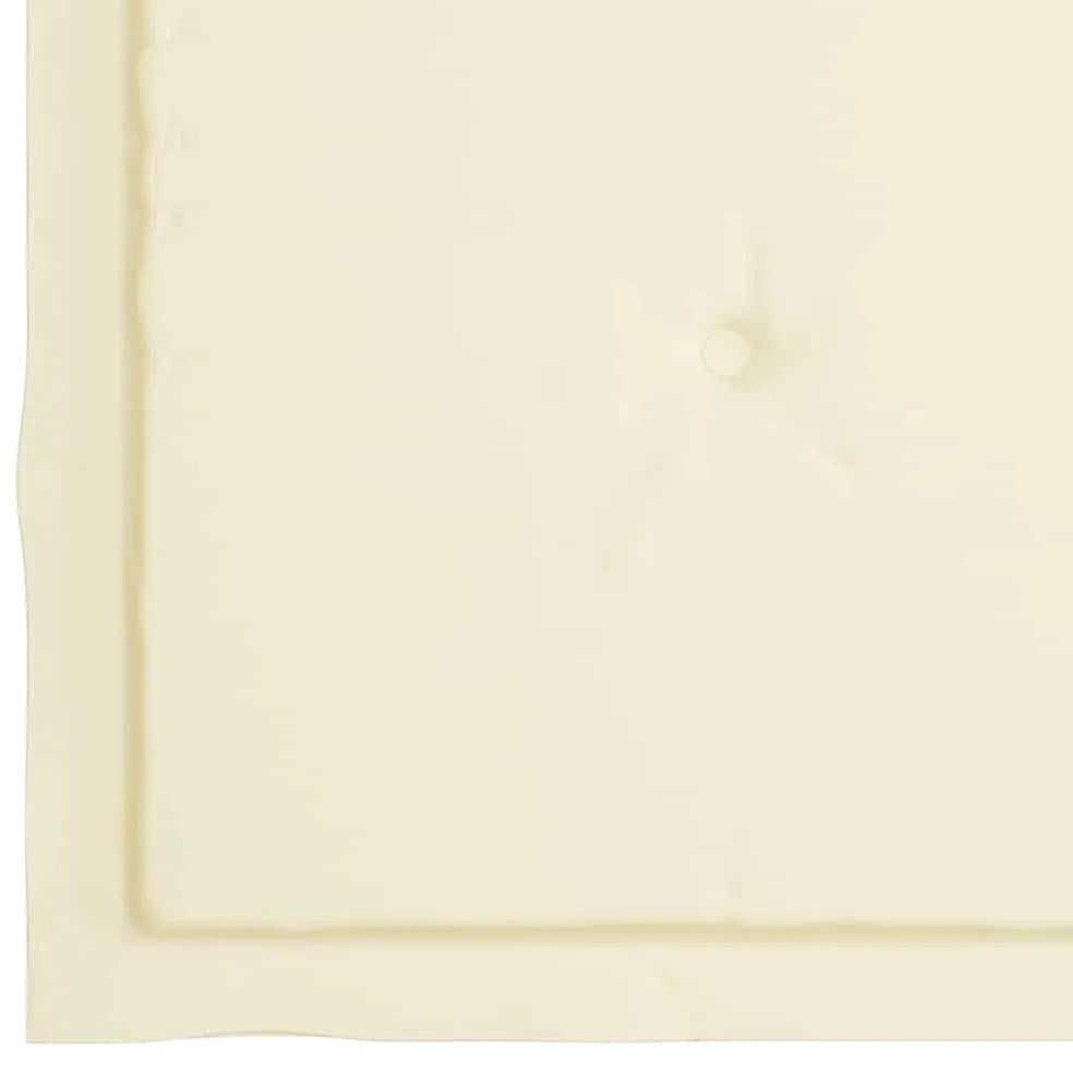 Cadeiras de jardim c/ almofadões creme 2 pcs teca maciça